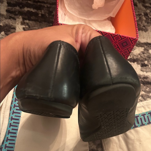 Tory Burch Black Flats with Silver Emblem - Picture 2 of 10